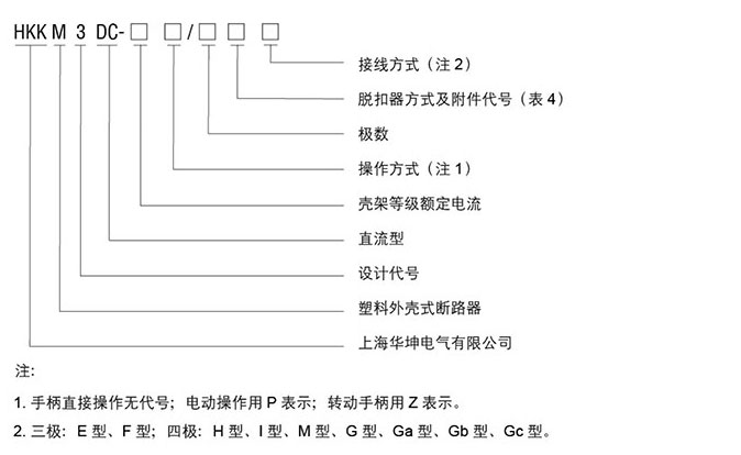 HKKM3DC断路器的型号含义